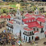 Detalle del Belén Rociero de Playmobil en el Espacio Santa Fe